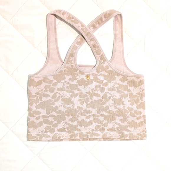 Spiritual Gangster Ribbed Ballet Pink & Mauve Beige Tank Top Sports Bra M/L - Picture 2 of 5